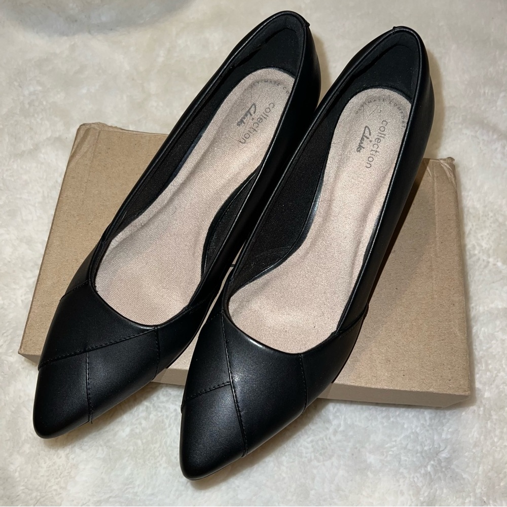 Clarks Linvale Sage Leather Heels